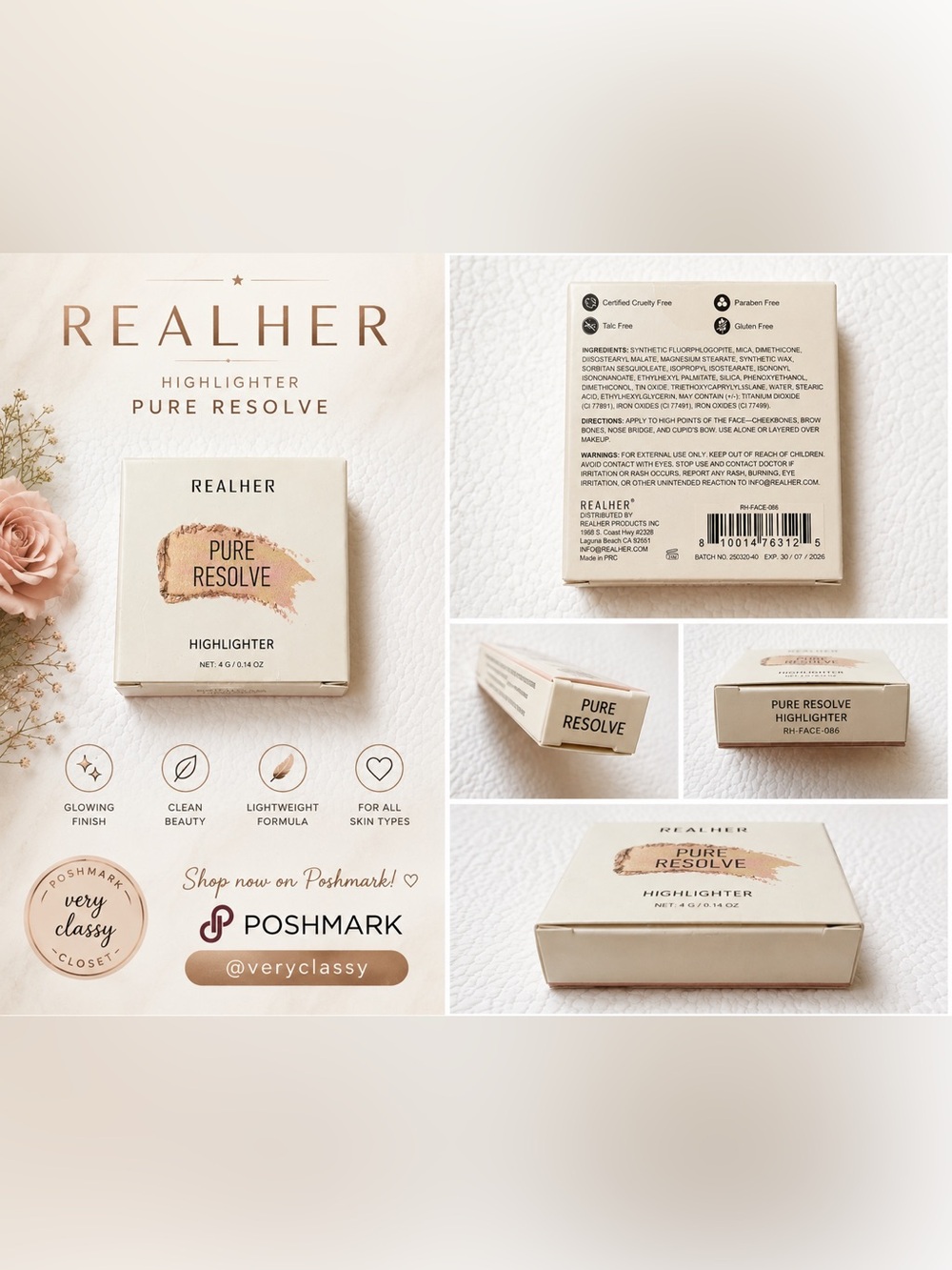 REALHER Pure Resolve Highlighter Full Size New in Box 📦💖